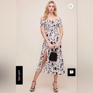 ASTR the Label Criss Cross Smock Floral Midi Dress